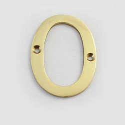 Cool House Numbers  Solid Brass 4 Inch (100mm) Door Number 0 #2270 - House Numbers