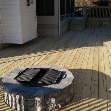 Custom multi-level deck with fire pit