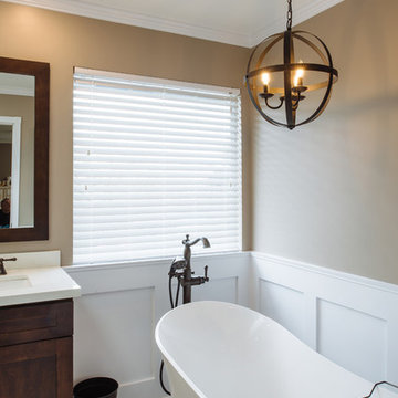 En suite Wainscoting and Oil Rubbed Bronze Renovation in Langley BC