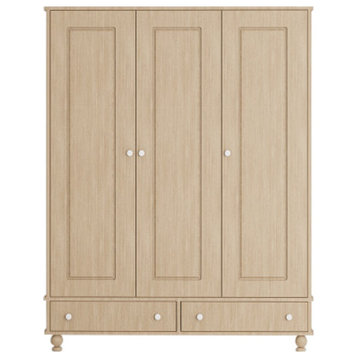 Colorado 53, 3-Door Wardrobe Cabinet, Natural Oak Finish