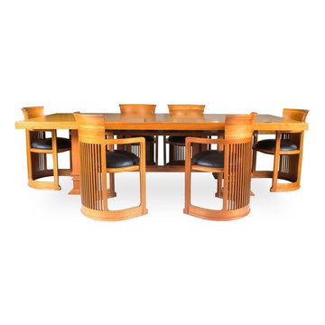 Dining Set Cassina "Taliesin" Dining Table Designed by Frank Lloyd Wright with a