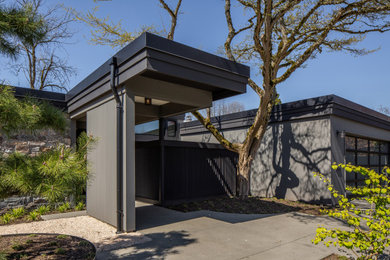 Design ideas for a midcentury house exterior in Seattle.