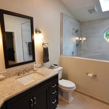 Large Walk-In Shower with Grey Tones in Naperville, IL