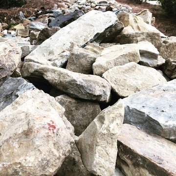 Dry River Bed Drainage/Retaining Wall/New Lawn