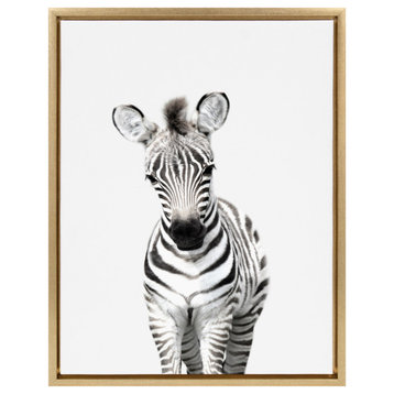Sylvie Zebra Portrait Framed Canvas By Amy Peterson
, Gold 18x24