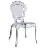 Designer Stackable Ghost Style Side Chair Armless No Arms With Solid Back, Smoke
