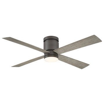 Kwartet 52"  Indoor/Outdoor Ceiling Fan with LED - Greige, Weathered Wood Blades