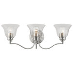 Livex Lighting - Moreland 3 Light Brushed Nickel Vanity Sconce With Clear Glass - Bring a refined lighting style to your bath area with this Moreland collection three light vanity sconce. Shown in a brushed nickel finish and clear glass.