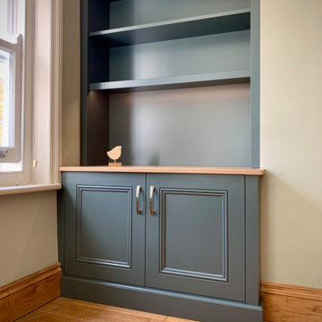 Grey and Oak Fitted Alcove Cabinets