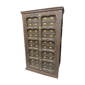 Mogul Interior - Consigned Antique Teak Britsh Colonial Brass Armoire Cabinet - Armoires And Wardrobes
