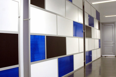 Inspiration for a large industrial hallway remodel in Dallas