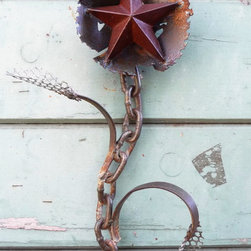 Saw Blade Flower - "Don't Mess with Texas" - Home Decor