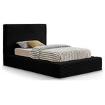 Meridian Furniture - Dexter Upholstered Bed, Black, Twin, Corduroy Fabric - When a bedroom rehab is on your "to do" list, this Dexter black corduroy fabric twin bed is a great jumping-off point. Designed to give your bedroom a fresh new face fast, this twin size bed is upholstered in soft black furry textured corduroy fabric in a homage of sorts to the timelessly iconic material that's part of your coziest fall wardrobe. The contemporary design of the bed features channel tufting for textural appeal, and the high headboard adds a dramatic vibe whether in the master suite or guest bedroom.