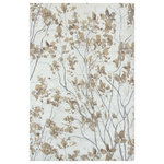 Company C - Almond Blossom Rug, 6x9 - Ethereally elegant, flowering branches of delicate almond blossoms are exquisitely rendered on this opulent hand-knotted original. The soft focus of the design is enhanced by a creamy background with subtle striations of smoky gray. Fine wool yarns in a high knot count give this rug a super-dense pile with a tight softness and a sumptuously smooth surface. Almond Blossom's rich appearance and luxurious hand will enhance any living space. 100% wool.