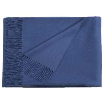 Baby Alpaca Throw Blankets, Cobalt Blue