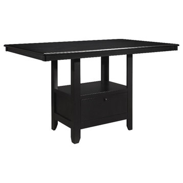 Lexicon Raven Counter Height Dining Room Wood Table in Charcoal Gray w storage