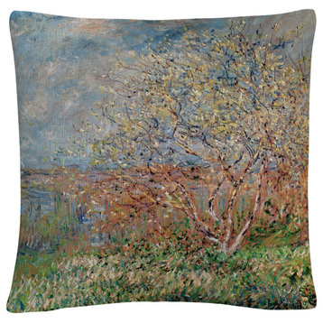 Claude Monet 'Spring 1880' Decorative Throw Pillow