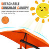 Costway Patio Hanging Hammock Chaise Lounge Chair with Canopy Cushion Orange