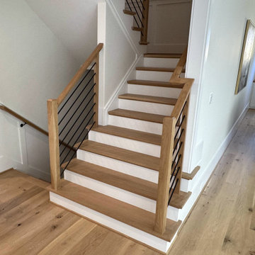 Project #140 | White Oak Staircase with Horizontal Bar Rail
