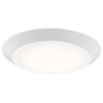 Quoizel - Quoizel Verge LED Flush Mount VRG1608W - One Light Flush Mount from Verge collection in White Lustre finish. Number of Bulbs 1. Max Wattage 15.00 . No bulbs included. Available in three finishes and four sizes, the flush mount is suited for a variety of room applications. In your choice of brushed nickel, white or oil-rubbed bronze, it is featured in sizes of 7.5``, 12``, 16`` or 20``. The domed white acrylic shade is illuminated with integrated LED technology and the thick canopy adds depth to the simple structure. No UL Availability at this time.