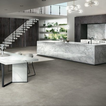 Kitchen - Extra Statuario, Calacatta Arabescato, Metal Dark, Concrete Grey