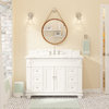 Elizabeth 48" Bathroom Vanity, White, Carrara Marble