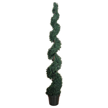 6' Cedar Spiral Silk Tree, Indoor and Outdoor