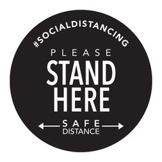Stand Here - Floor Sticker - Boutique Style - 5pk, Black