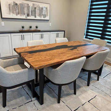 Custom Olive Epoxy Table for Shane | Handcrafted Black Resin River Dining Table
