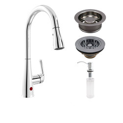 Keeney - Keeney Strainer and Garbage Disposal Kitchen Kit With Nexo Faucet, Chrome - Kitchen Faucets