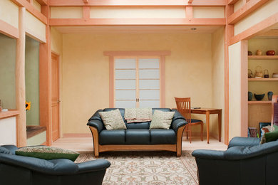 Example of a mid-sized zen living room design in Portland