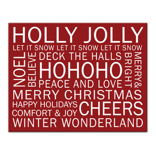 Christmas Sayings Red 1 11x14 Canvas Wall Art, 14x11 - Contemporary ...