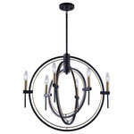 ArtCraft - ArtCraft AC11202PN Roxton - Twelve Light Chandelier - Linear in design, the Roxton collection is comprisRoxton Twelve Light  Matte Black/Polished *UL Approved: YES Energy Star Qualified: n/a ADA Certified: n/a  *Number of Lights: Lamp: 12-*Wattage:60w E12 Candelabra Base bulb(s) *Bulb Included:No *Bulb Type:E12 Candelabra Base *Finish Type:Matte Black/Polished Nickel