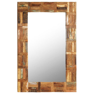 vidaXL Mirror Wall Mirror Bathroom Mirror Hall Mirror Solid Reclaimed Wood Frame