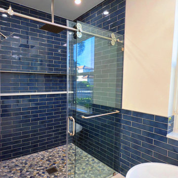 Blue Bathroom Remodeling