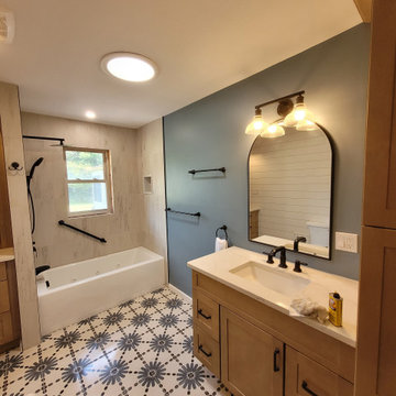 Transitional Contemporary Bathroom Laundry Room Remodel