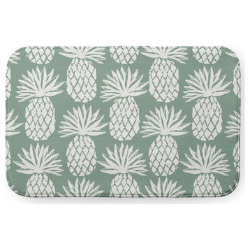 34" x 21" Pineapple Pattern Bathmat, Sage