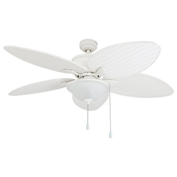 Prominence Home Solana Indoor Outdoor Ceiling Fan with Light, 52 inch, White