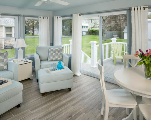 Maritimer Wintergarten mit Porzellan-Bodenfliesen Ideen, Design