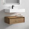 Alysa 30'' Floating Vanity, Acrylic Sink, White Oak