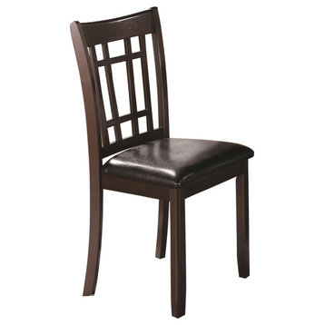Benzara BM69065 Armless Dining Side Chair, Espresso Brown & Black, Set of 2
