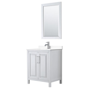 Wyndham Collection WCV252530S-VCA-M24 Daria 30" - White / White Cultured Marble