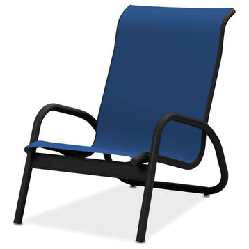 Gardenella Sling Stacking Poolside Chair, Textured Black, Cobalt