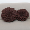 Felt Flower Design Throw Pillow, 16"x16", Chocolate