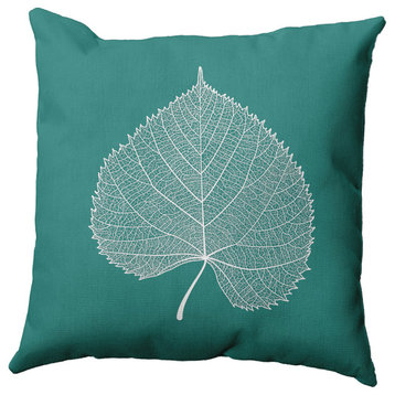 Leaf Study Accent Pillow, Desert Turquoise, 20"x20"