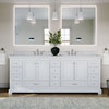 The Bendelow Bathroom Vanity, White, 84", Double Sink, Freestanding