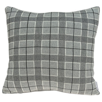 Parkland Collection Qincy Transitional Gray Pillow Cover With Poly Insert