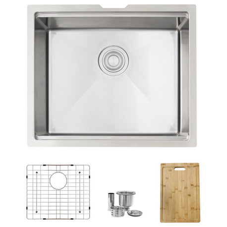 STYLISH 22'' Workstation Single Bowl Undermount 16G Stainless Steel Kitchen Sink