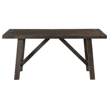 Bowery Hill Transitional Solid Wood Dining Table in Gray