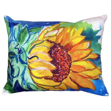 Windy SunFlower No Cord Indoor/Outdoor Pillow - Set of Two 16x20
